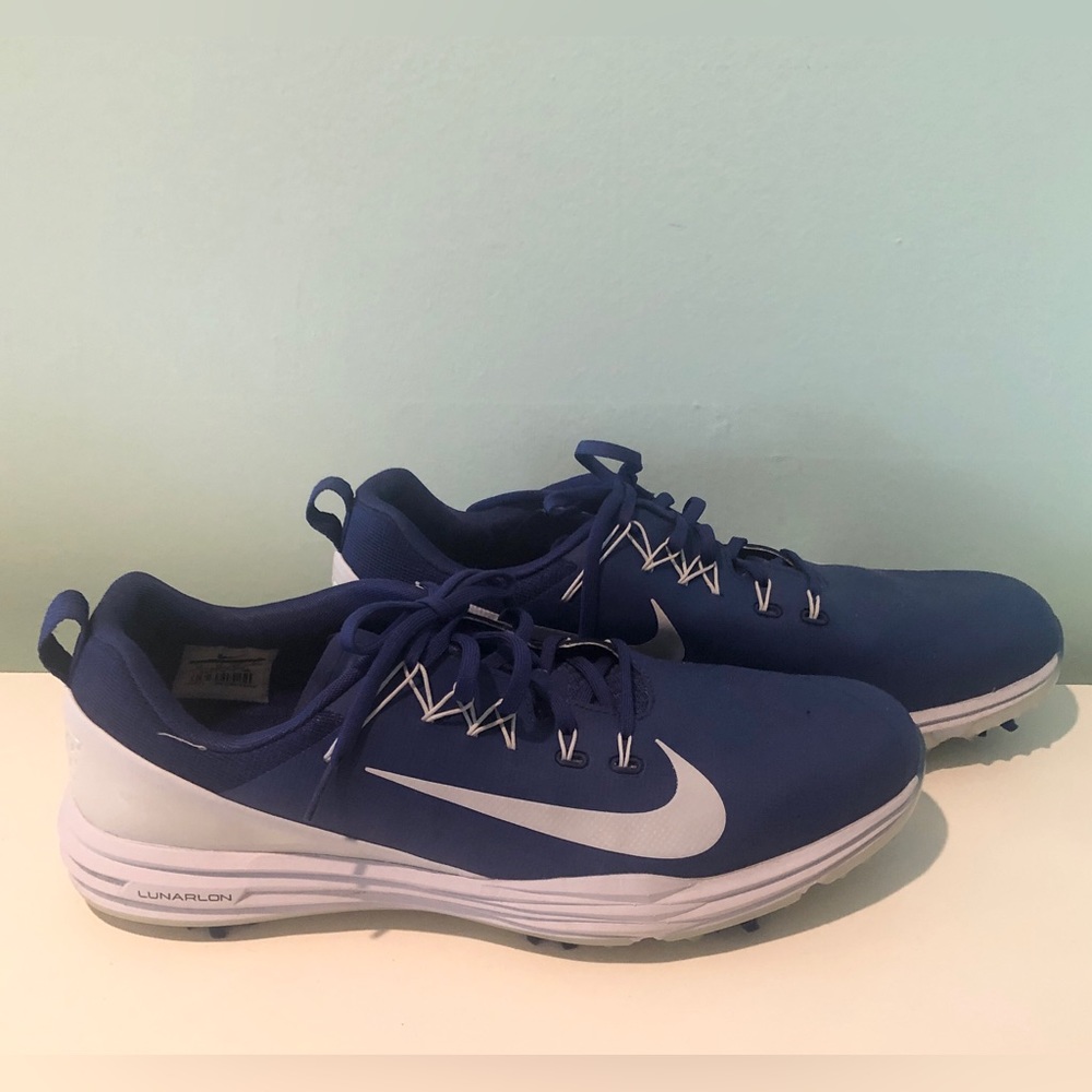 Nike Mens ID Lunarlon Golf Shoes Blue 12 Pre-Owned